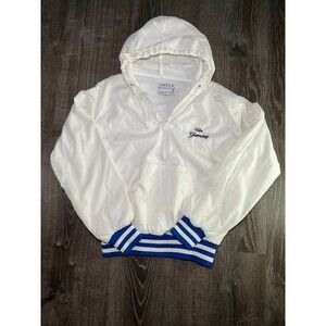 VTG 90s Artex Jostens Jacket Size Small  White and Blue Color 1/4 Zip Hoodie